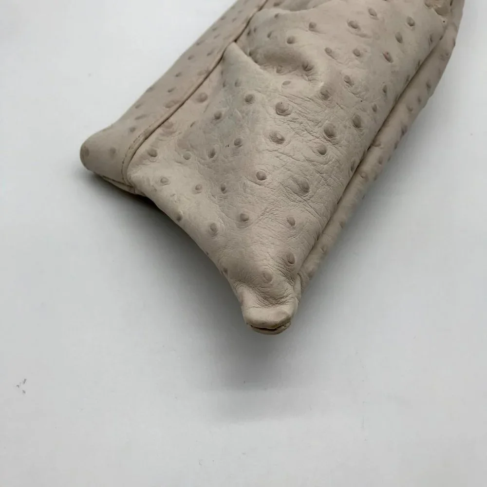 Lauren Merkin Off White Ostrich Leather Clutch - Picture 9 of 11